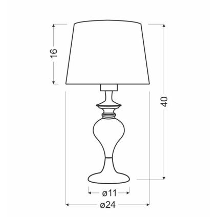 Stolná lampa PRIMA GOLD 1xE27/60W/230V čierna/zlatá