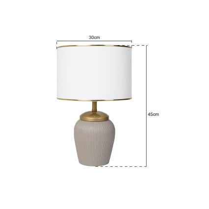 Stolná lampa RAMZES 1xE27/40W/230V biela/béžová