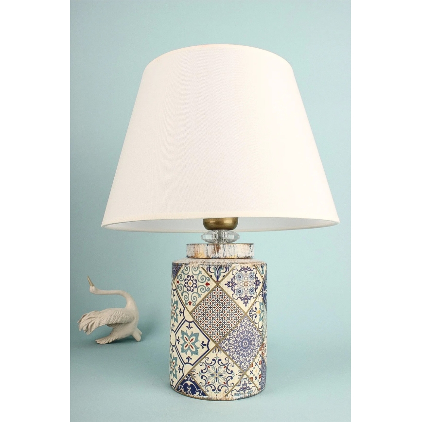 Stolná lampa RAMZES 1xE27/40W/230V biela/šedá