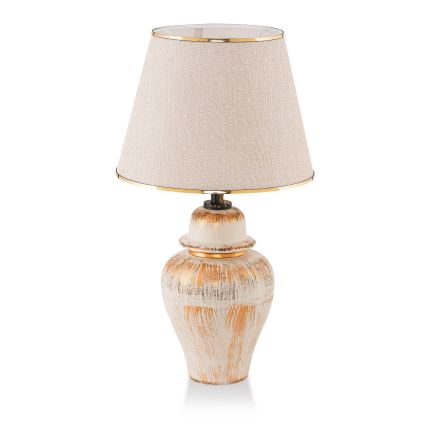 Stolná lampa RAMZES 1xE27/40W/230V krémová/zlatá