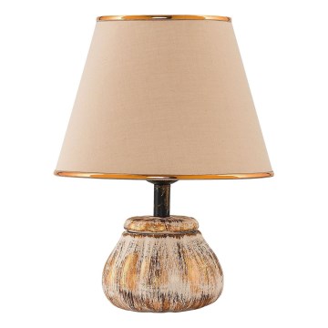 Stolná lampa RAMZES 1xE27/40W/230V krémová/zlatá