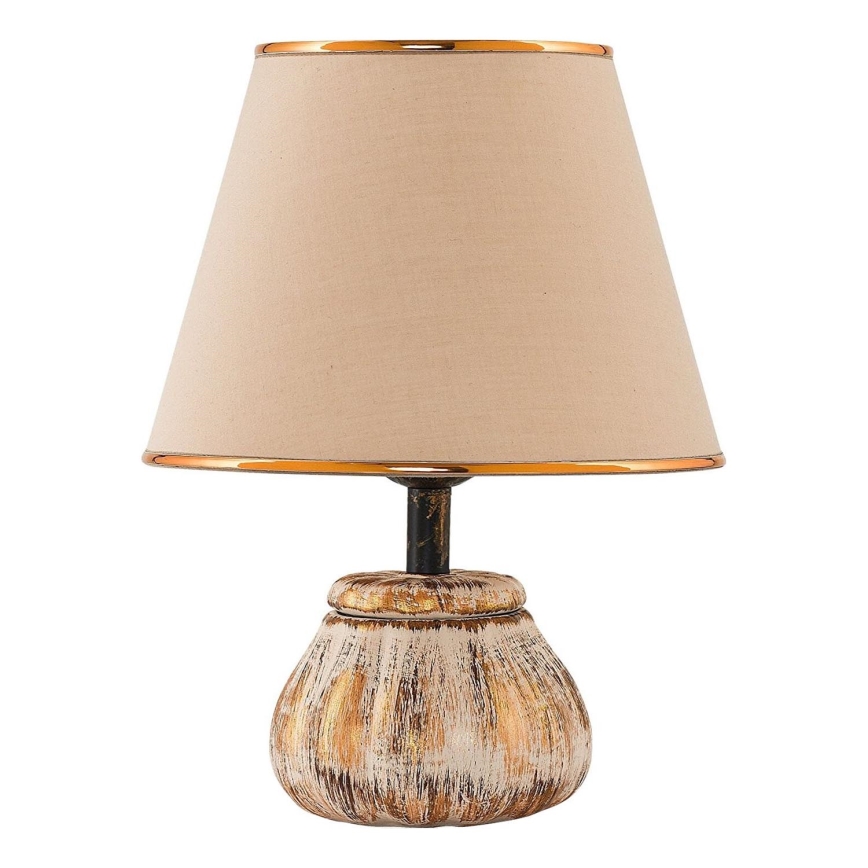 Stolná lampa RAMZES 1xE27/40W/230V krémová/zlatá