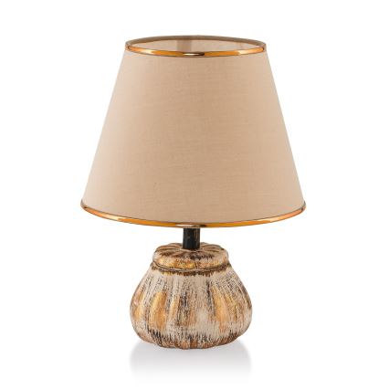 Stolná lampa RAMZES 1xE27/40W/230V krémová/zlatá