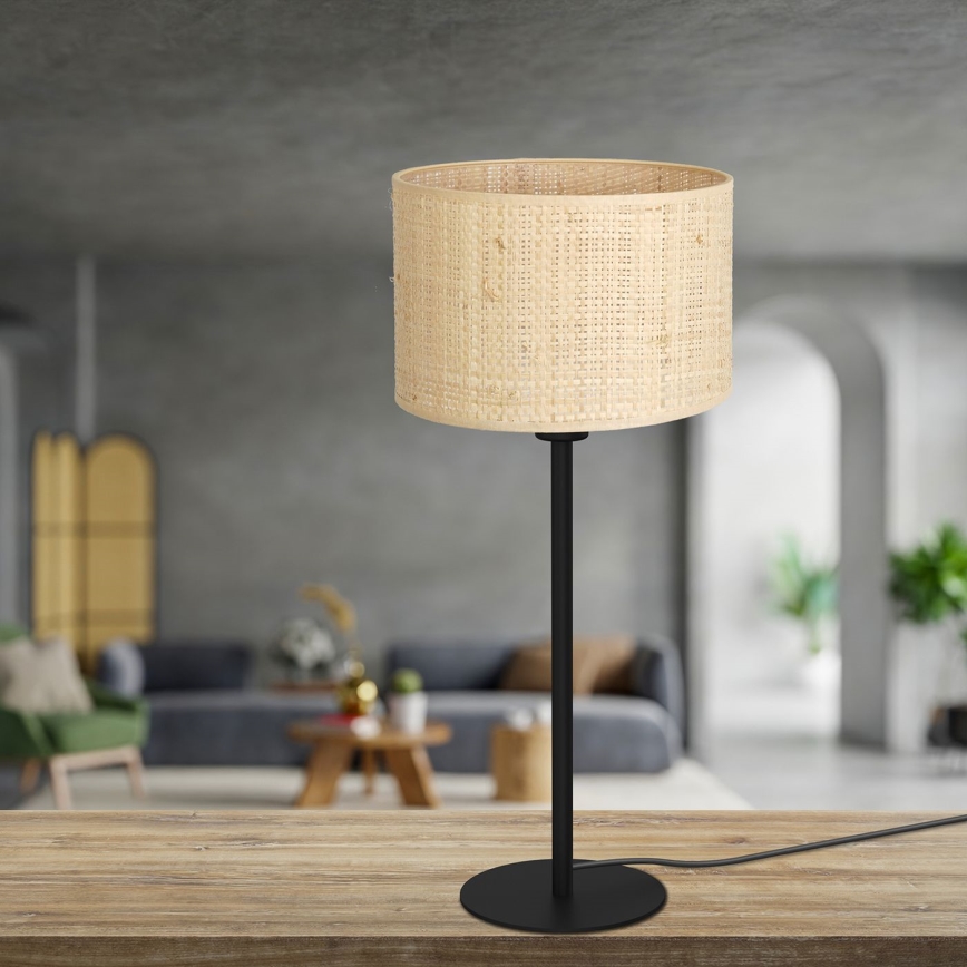 Stolná lampa RATTAN 1xE27/60W/230V pr. 25 cm ratan