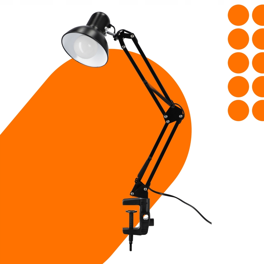 Stolná lampa s klipom 1xE27/60W/230V čierna