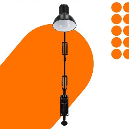 Stolná lampa s klipom 1xE27/60W/230V čierna