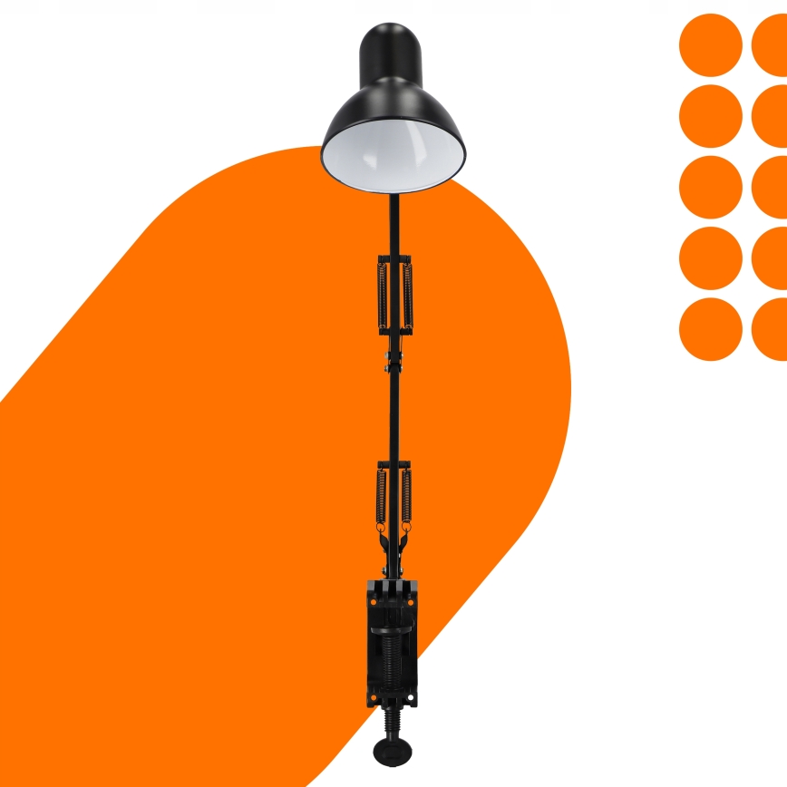 Stolná lampa s klipom 1xE27/60W/230V čierna