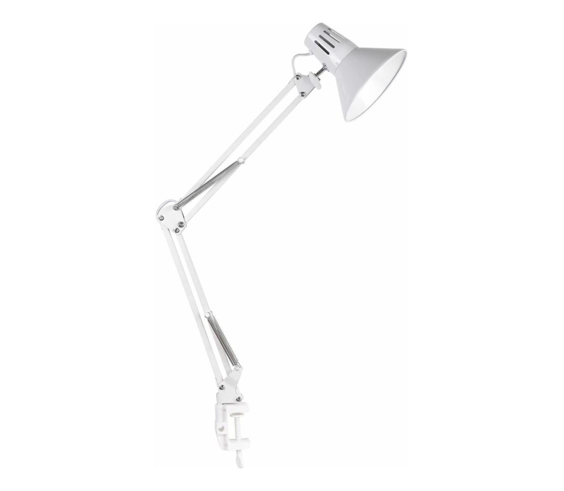 Stolná lampa s klipom WORKER 1xE27/10W/230V biela 327536