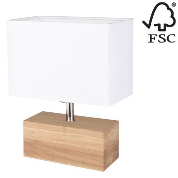 Stolná lampa THEO 1xE27/25W/230V dub – FSC certifikované