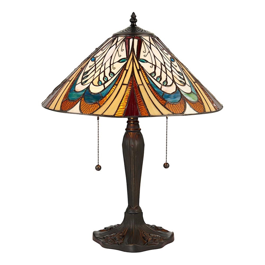 Stolná lampa Tiffany HECTOR 2xE27/60W/230V, priemer 40 cm