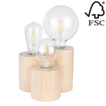 Stolná lampa VINCENT 3xE27/15W/230V breza – FSC certifikované