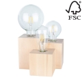 Stolná lampa VINCENT 3xE27/15W/230V breza – FSC certifikované