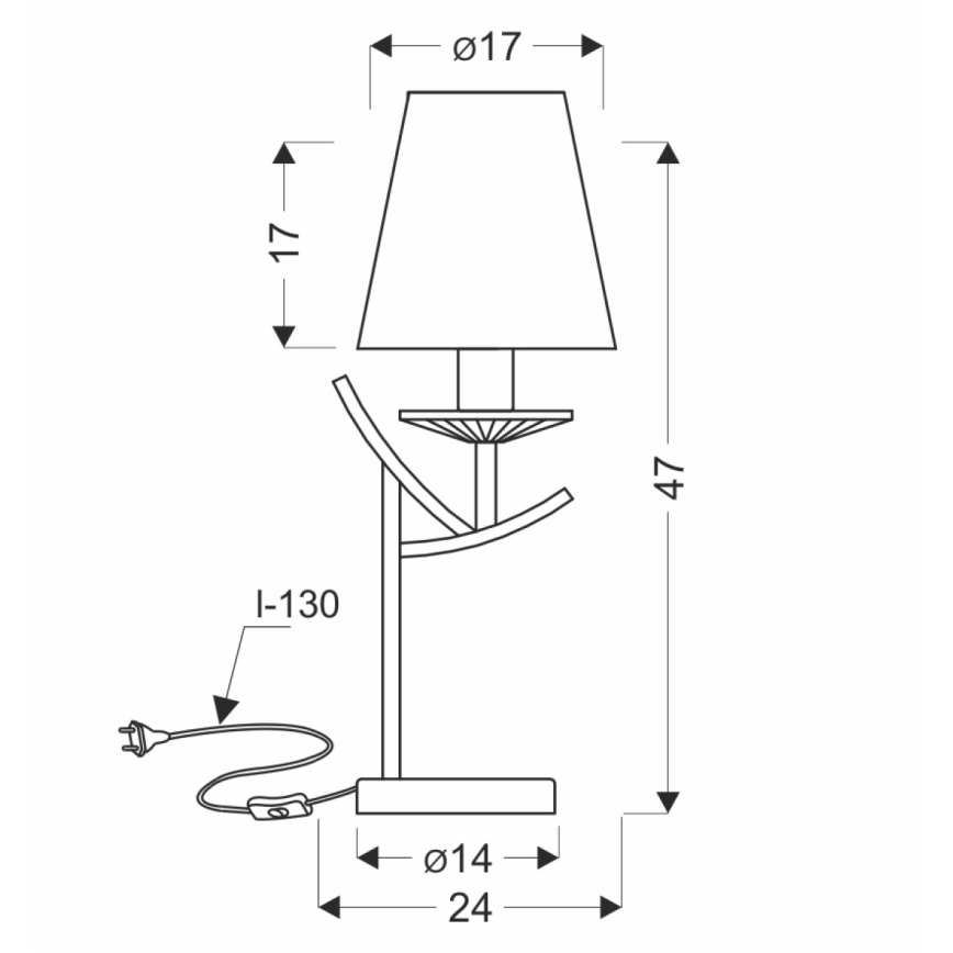 Stolná lampa VITORIA 1xE14/40W/230V žltá/mosadz