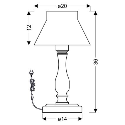 Stolná lampa ZEFIR 1xE27/40W/230V