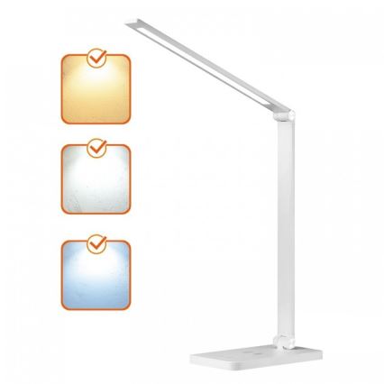 LED Stmievateľná stolová lampa s bezdrôtovým nabíjaním QI NOBLITE Q LED/7W/230V 3000/4000/6500K biela