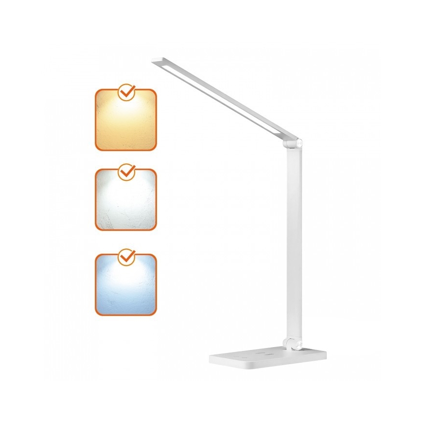 LED Stmievateľná stolová lampa s bezdrôtovým nabíjaním QI NOBLITE Q LED/7W/230V 3000/4000/6500K biela