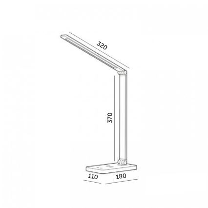 LED Stmievateľná stolová lampa s bezdrôtovým nabíjaním QI NOBLITE Q LED/7W/230V 3000/4000/6500K biela