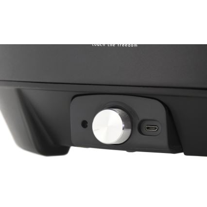 Stolný gril na drevené uhlie 4xAA/USB čierna