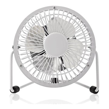 Stolný ventilátor 3W/USB 10 cm biely