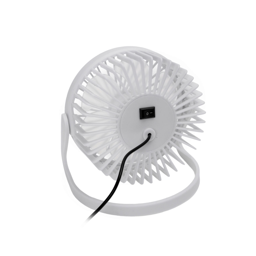 Stolný ventilátor USB pr. 15 cm biela