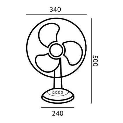 Stolný ventilátor VIENTO 40W/230V biela