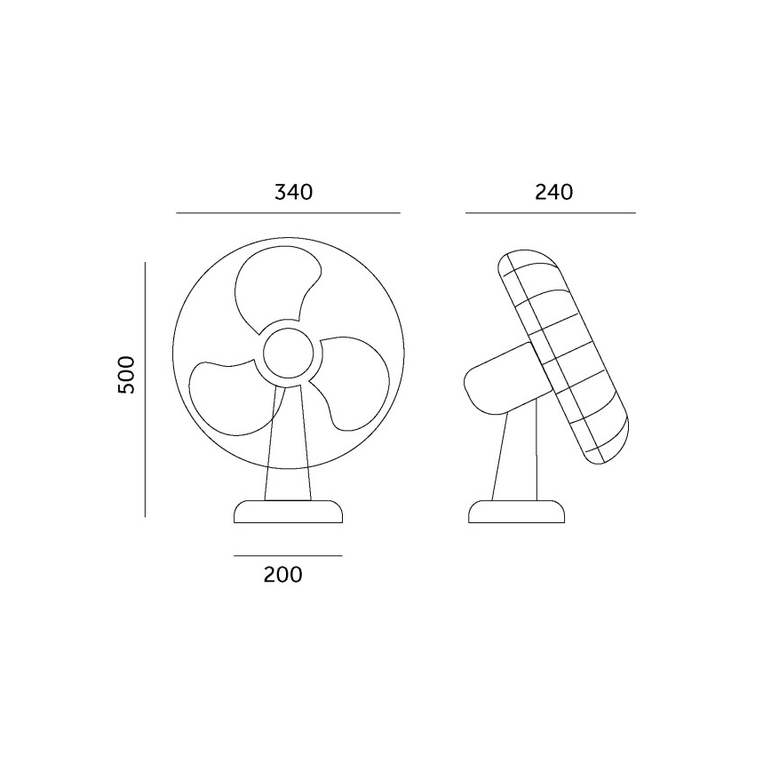 Stolný ventilátor VIENTO 40W/230V čierny