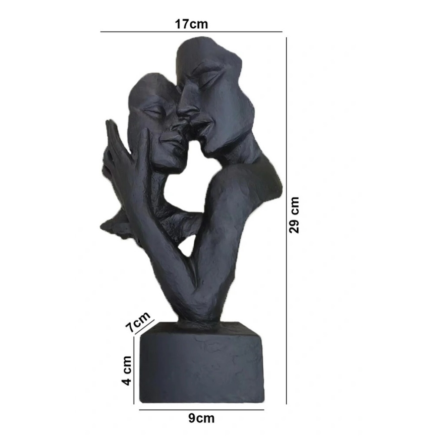 Stolová dekorácia 29x9x17 cm živica/čierna