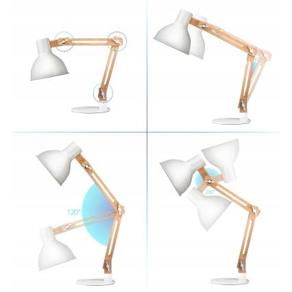 Stolová lampa 1xE27/40W/230V biela