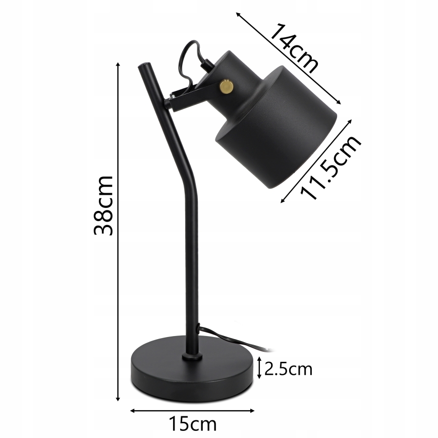 Stolová lampa 1xE27/40W/230V čierna