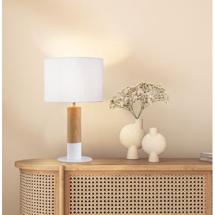 Stolová lampa CARROL 1xE27/40W/230V biela/hnedá