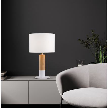 Stolová lampa CARROL 1xE27/40W/230V biela/hnedá