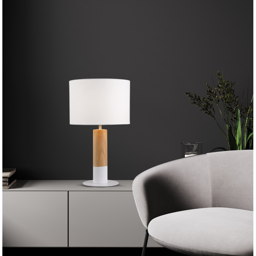 Stolová lampa CARROL 1xE27/40W/230V biela/hnedá