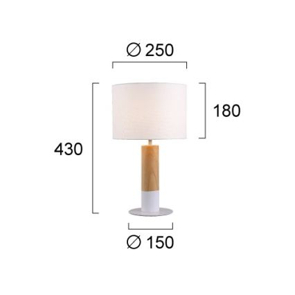 Stolová lampa CARROL 1xE27/40W/230V biela/hnedá