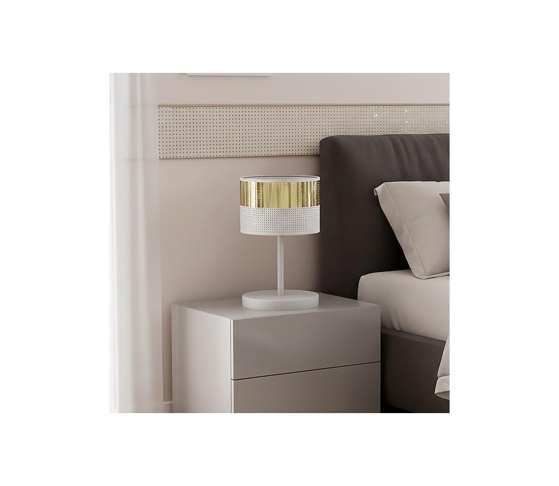 EMIBIG Stolová lampa LUX 1xE27/15W/230V biela/zlatá 1650/LN1
