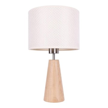 Stolová lampa MERCEDES 1xE27/40W/230V priemer 43 cm krémová/dub
