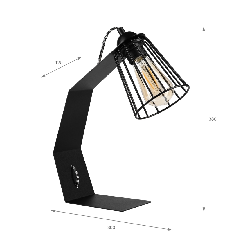 Stolová lampa NANDO 1xE27/15W/230V čierna