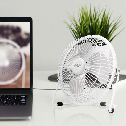 Stolový ventilátor 1,75 W / 5 V USB, Ø 18 cm, biely