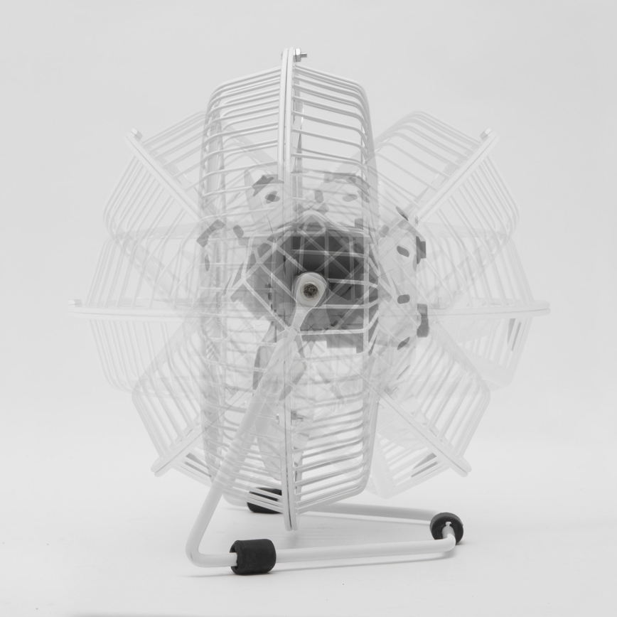 Stolový ventilátor 1,75 W / 5 V USB, Ø 18 cm, biely