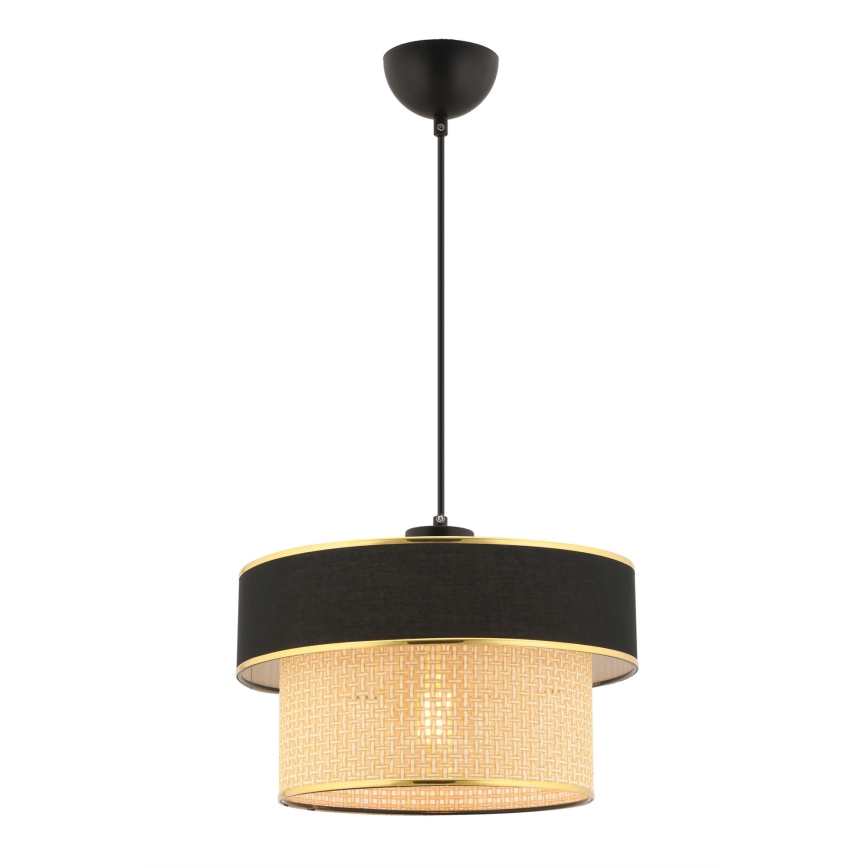 Stropná lampa na lánku ERO 1xE27/60W/230V čierna/bežová