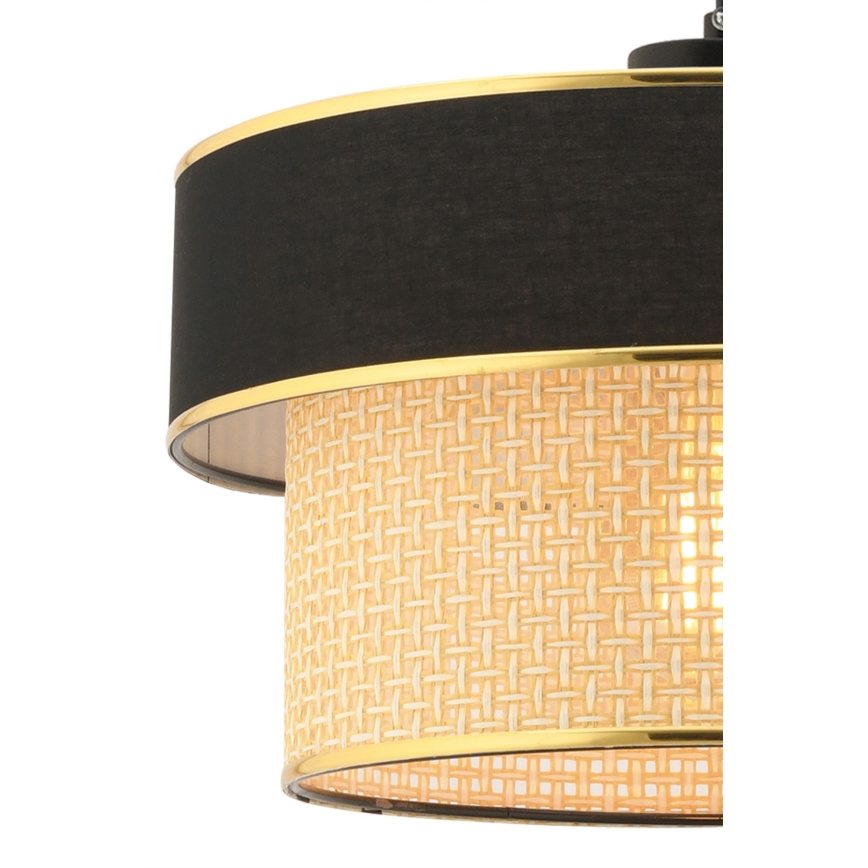 Stropná lampa na lánku ERO 1xE27/60W/230V čierna/bežová