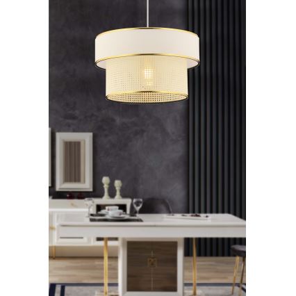 Stropná lampa na lánku ERO 1xE27/60W/230V krémová/zlatá