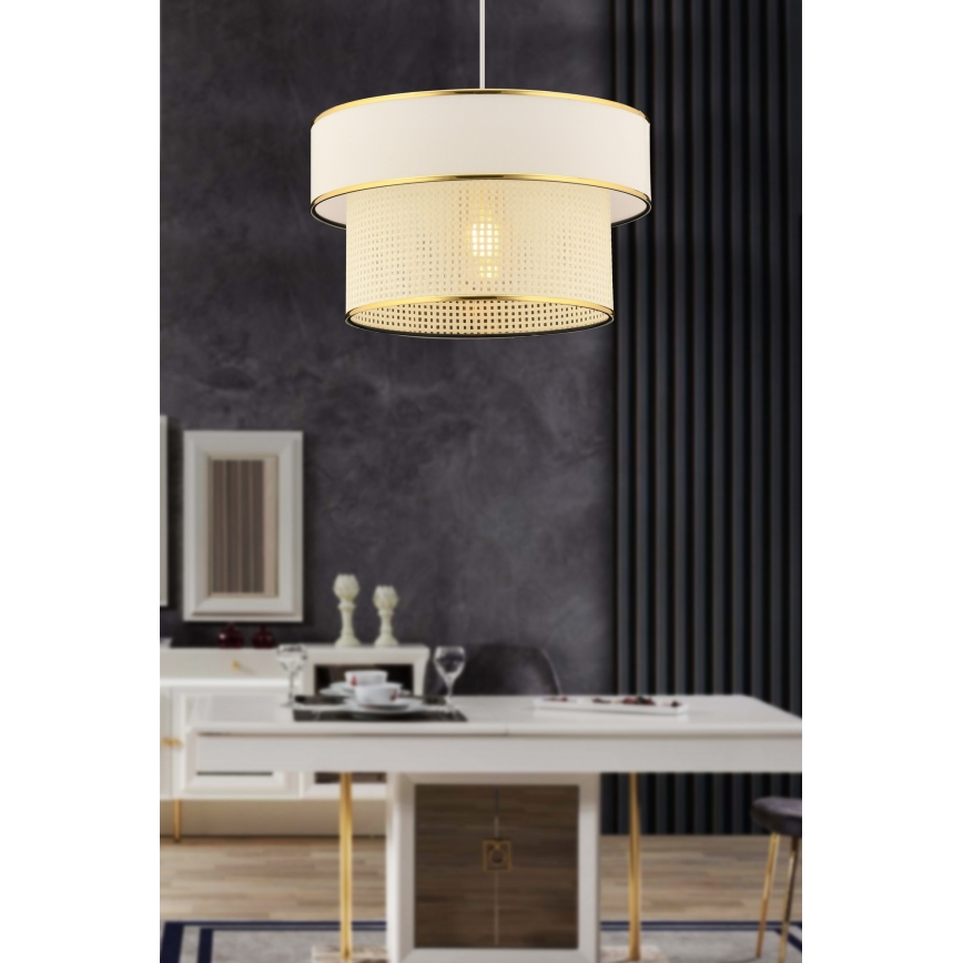 Stropná lampa na lánku ERO 1xE27/60W/230V krémová/zlatá
