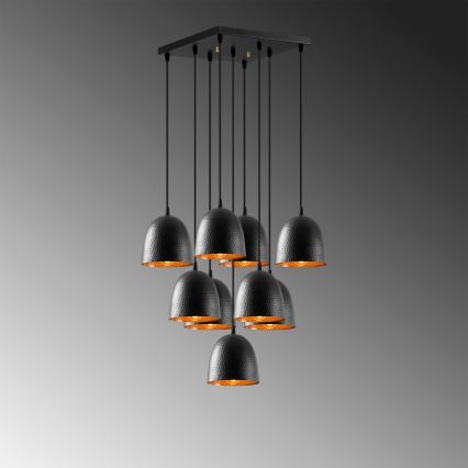 Stropná lampa TATTOO 9xE27/40W/230V čierna