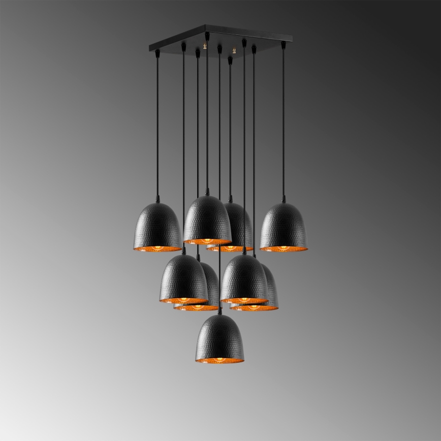Stropná lampa TATTOO 9xE27/40W/230V čierna