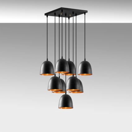 Stropná lampa TATTOO 9xE27/40W/230V čierna
