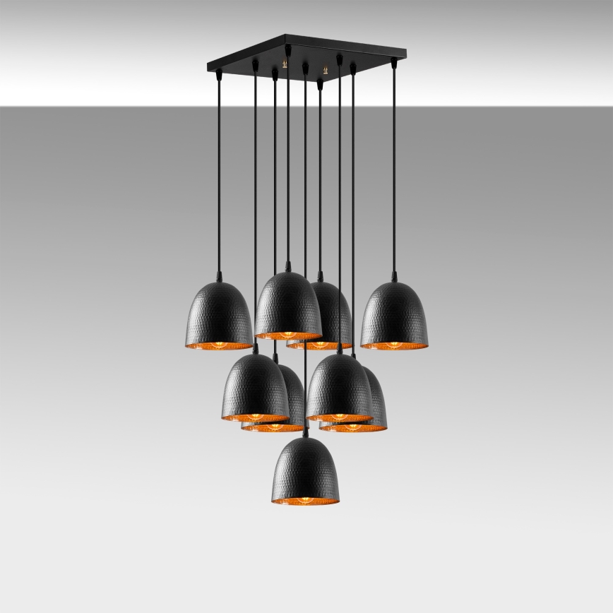 Stropná lampa TATTOO 9xE27/40W/230V čierna