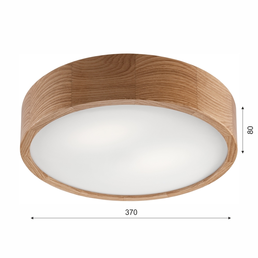 Stropné kúpeľňové svietidlo OAK 3xE27/15W/230V dub ø 37 cm IP54