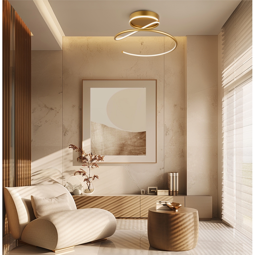 Stropné LED svietidlo JILL, 27 W, 230 V, priemer 50 cm, zlaté