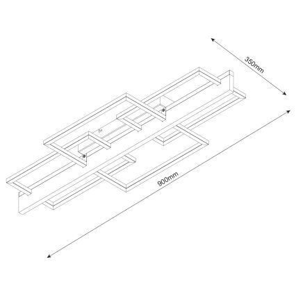 Stropné LED svietidlo LARYSA LED/35W/230V 35x90 cm borovica