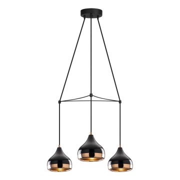 Stropné svetlo YILDO 3xE27/40W/230V čierne/medené